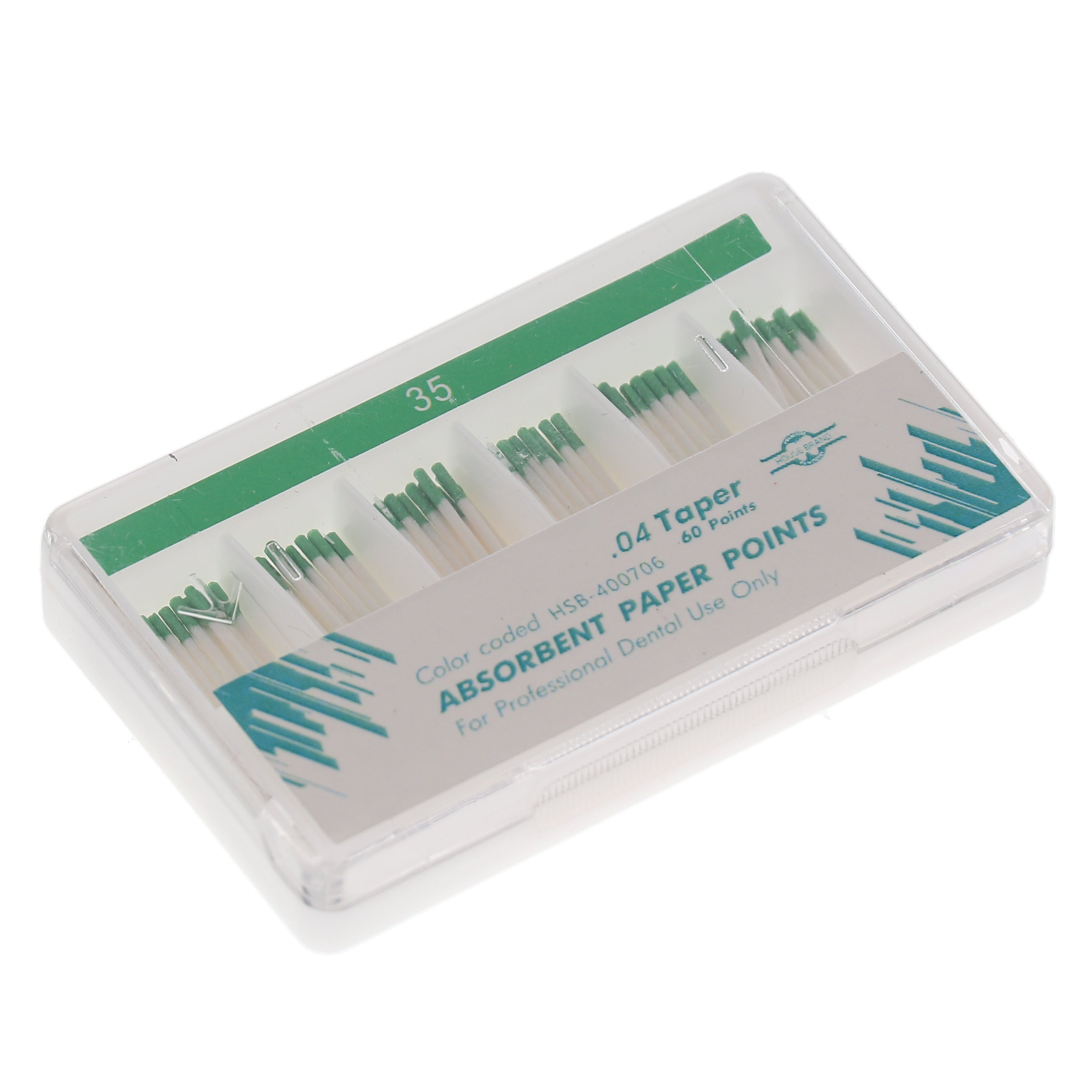 House Brand Dentistry 400706 HSB Absorbent Paper Points .04 Taper #35 60/Pk House Brand Dentistry 400706 HSB Absorbent Paper Points .04 Taper #35 60/Pk